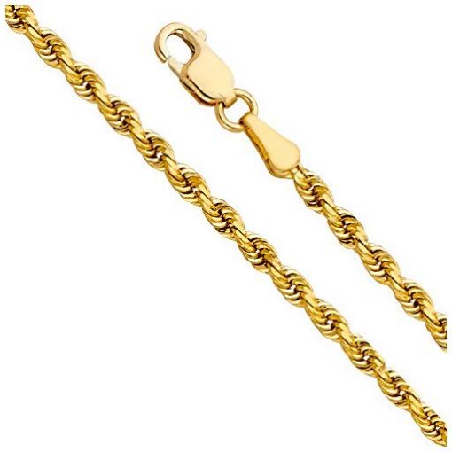 14k Yellow Gold Solid Men's 4mm Solid Rope Diamond - Fun Gifts For Him