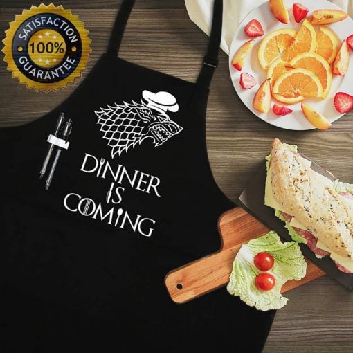 Dinner is Coming kitchen Apron - Fun Gifts For Him