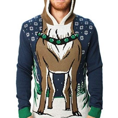 Hooded Reindeer Sweater - Fun Gifts For Him