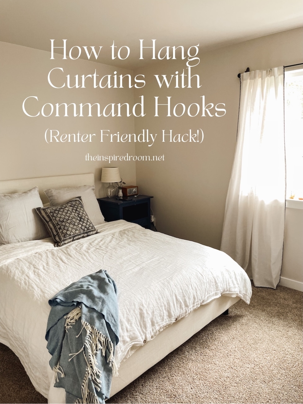 hang curtains command hooks rental friendly hack the inspired room